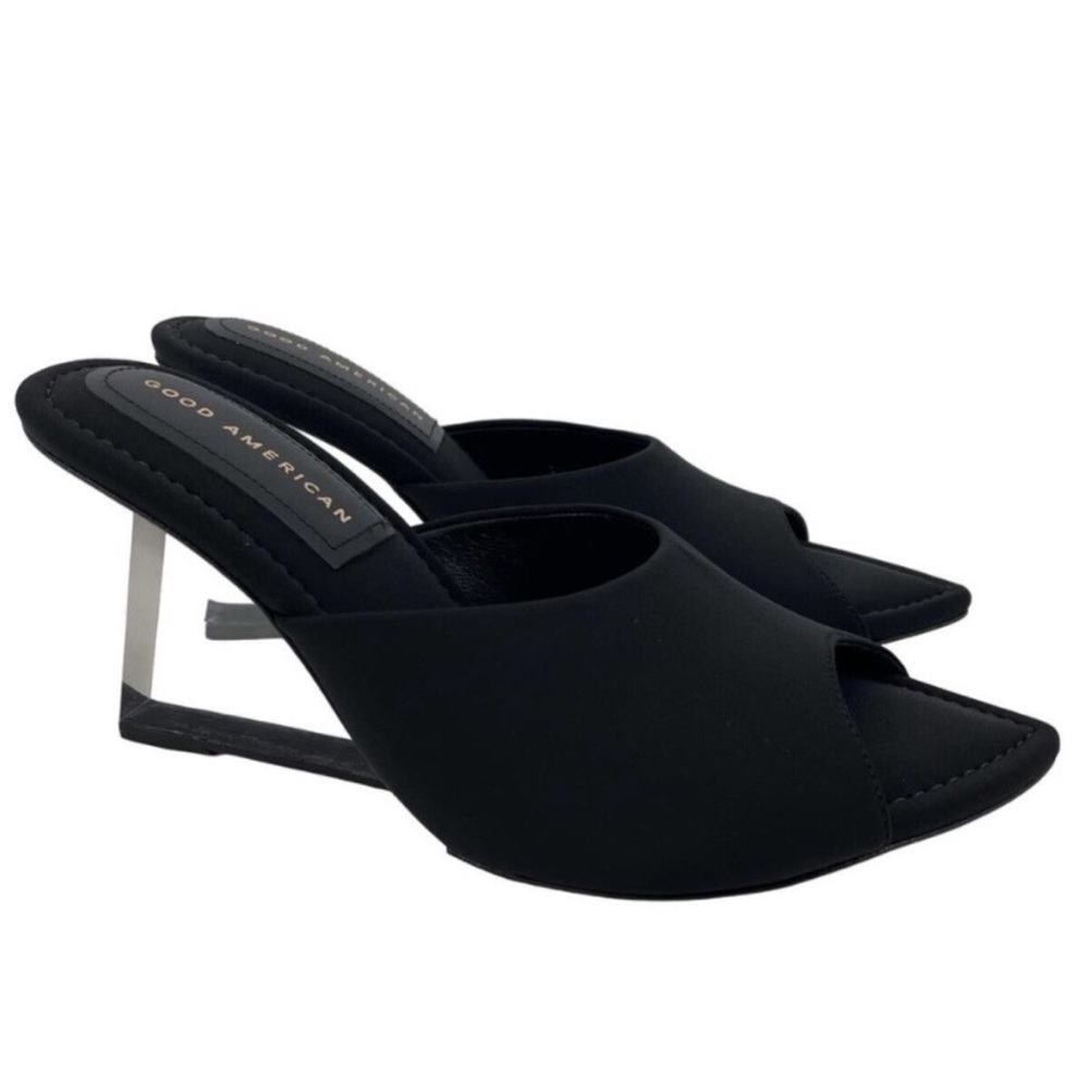 NIB - GOOD AMERICAN Neoprene Black Mule | Size 7.5